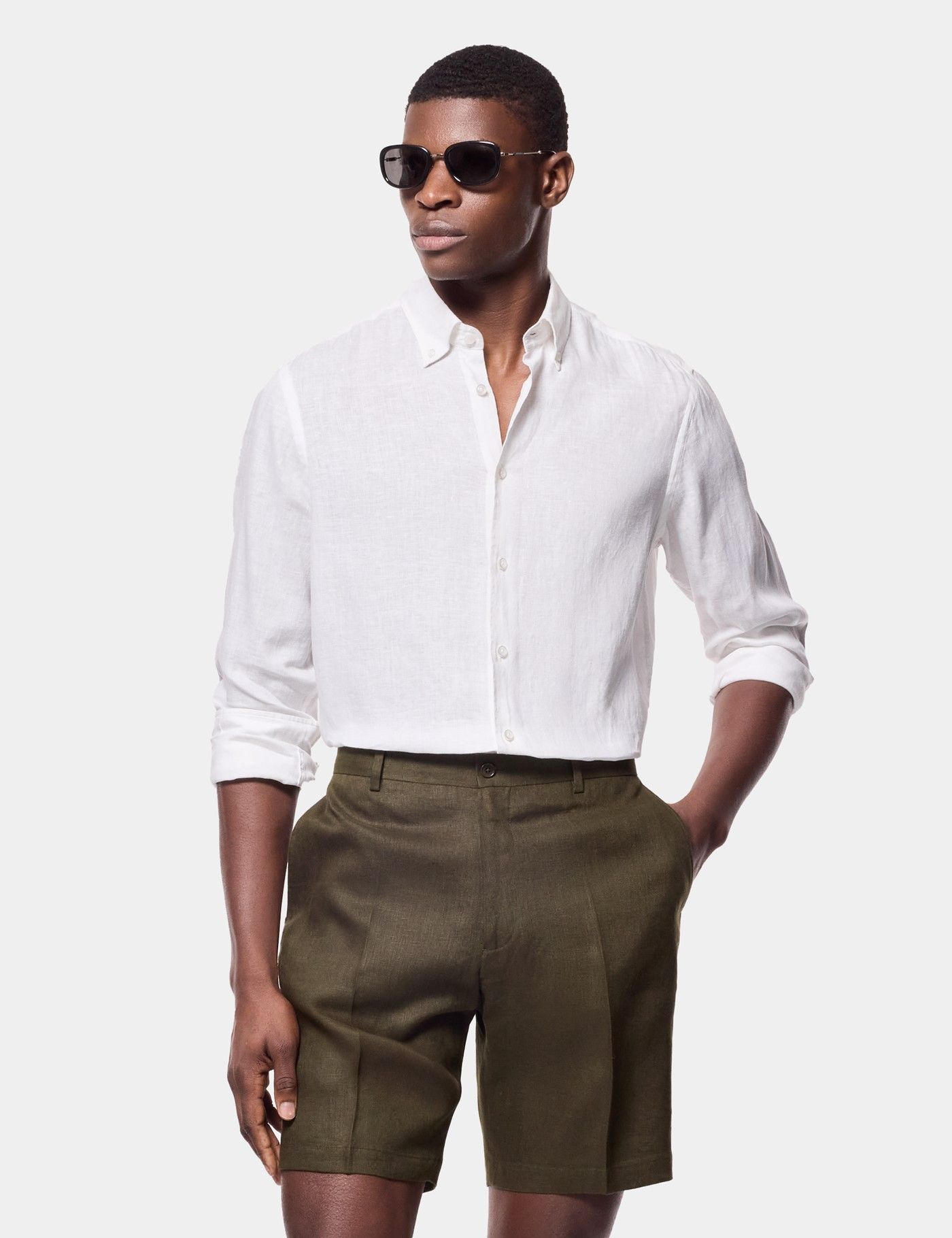champagne dress shirt for men Hisdern Champagne Cloud Stretch Dress Shirt for Corporate Workwear L