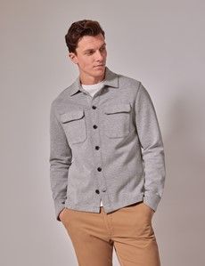 Grey Textured Overshirt-preview1