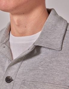 Grey Textured Overshirt-preview2