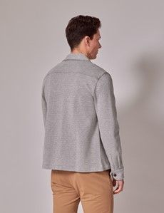 Grey Textured Overshirt-preview4