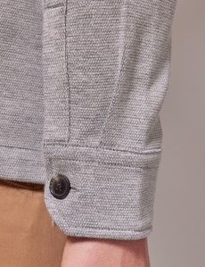 Grey Textured Overshirt-preview5