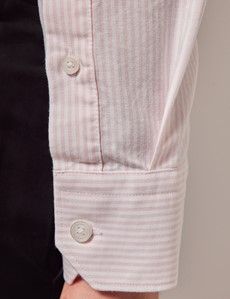 Pink & White Stripe Oxford Shirt - Button Down Collar-preview4