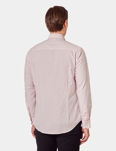 Regular Fit Pink & White Stripe Washed Oxford Shirt-preview2