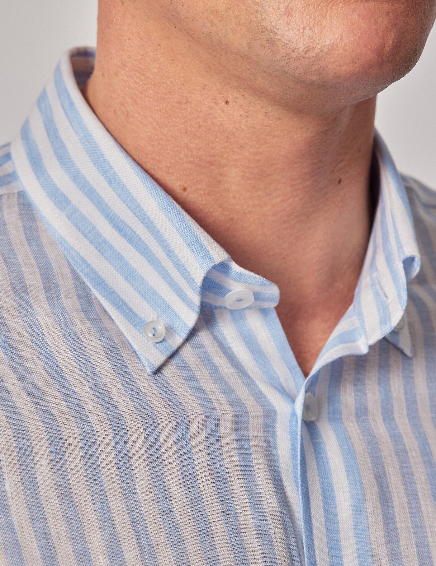 Slim Fit Blue & White Stripe Shirt-preview