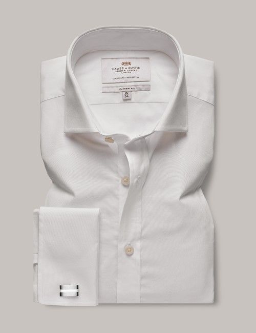 White Classic Shirt Poplin - Windsor Collar - Double Cuff-preview