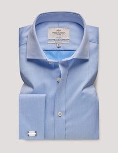 Classic Fit Blue Twill Non-Iron Shirt