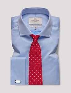 Classic Fit Blue Twill Non-Iron Shirt