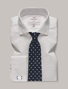 Non-Iron White Twill Classic Shirt - Windsor Collar - Double Cuff-preview2