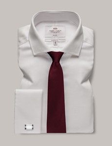 Classic Fit White Pique Non-Iron Shirt