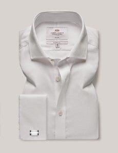 Classic Fit White Pique Non-Iron Shirt