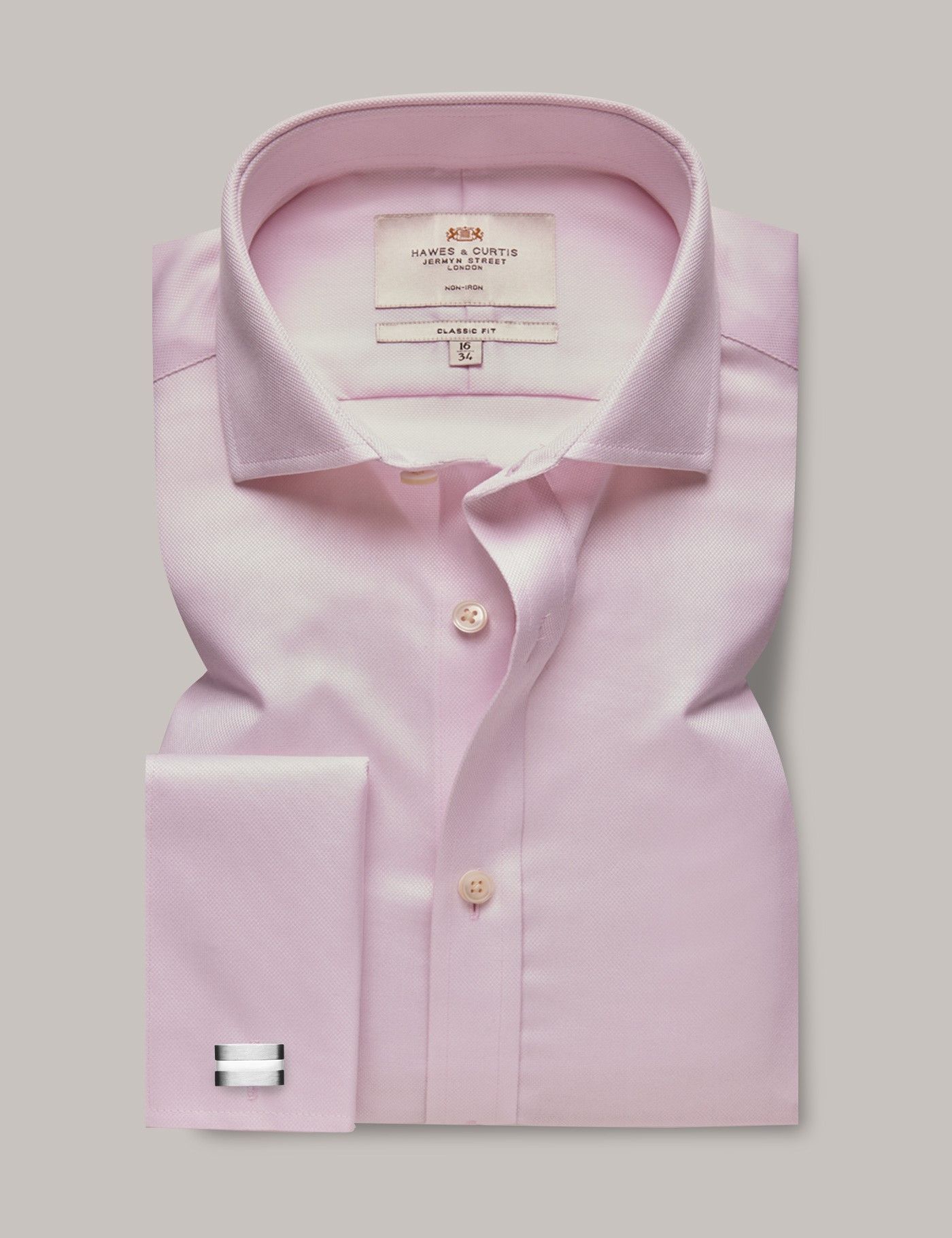 Classic Fit Pink Pique Non-Iron Shirt-preview