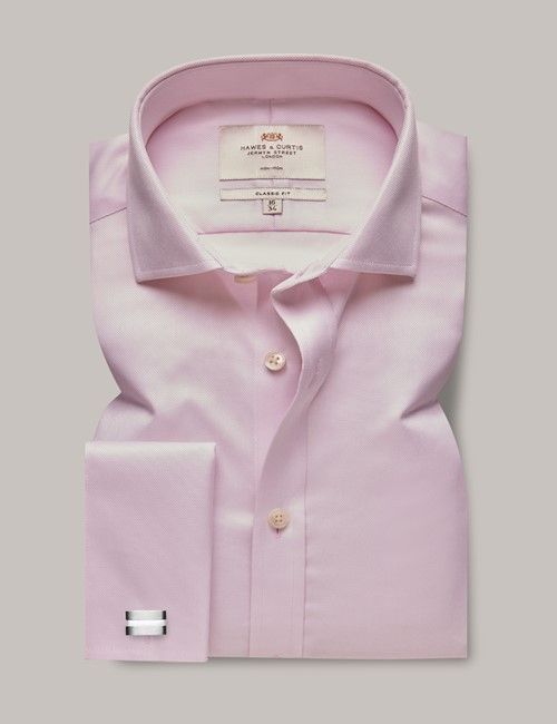 Non-Iron Pink Pique Classic Shirt - Windsor Collar - French Cuff-preview