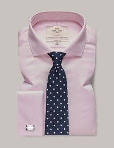 Classic Fit Pink Pique Non-Iron Shirt