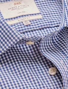 Non-Iron Navy & White Gingham Classic Shirt