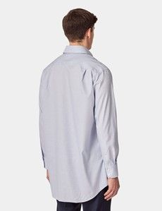 Classic Fit Blue & White Check Pin Point Non-Iron Oxford Shirt