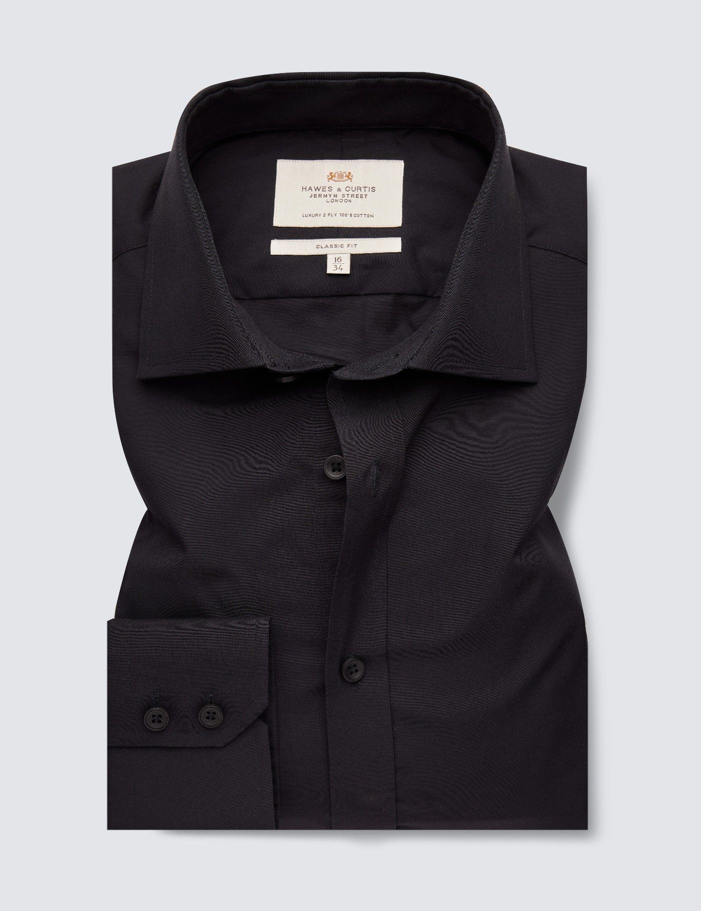 Classic Fit Black Poplin Shirt-preview