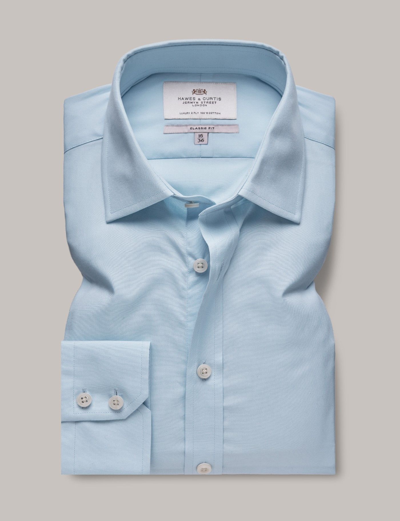 Classic Fit Blue Poplin Shirt-preview