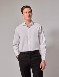 Classic Fit White Poplin Shirt - 110th Anniversary