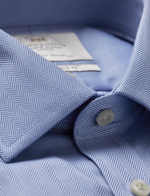 Blue Herringbone Classic Shirt