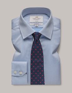 Classic Fit Blue Fine Twill Non-Iron Shirt
