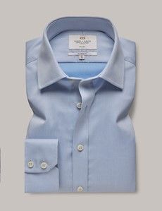 Classic Fit Blue Fine Twill Non-Iron Shirt