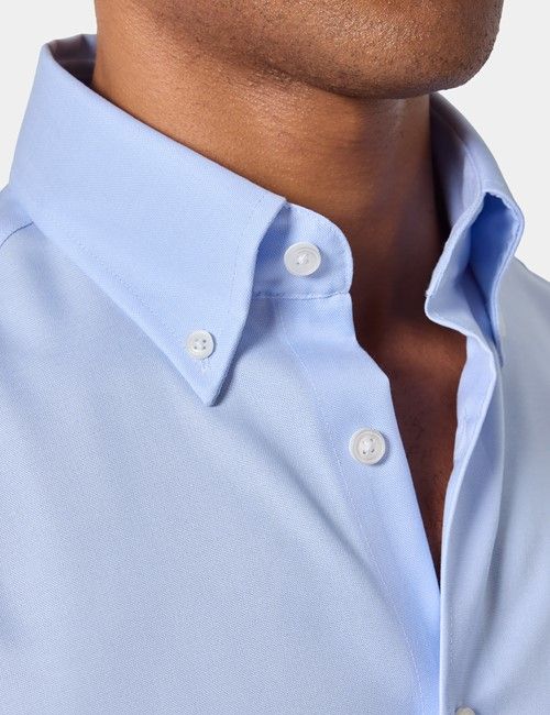 Non-Iron Blue Pin Point Oxford Shirt - Button Down Collar - Classic Fit-preview