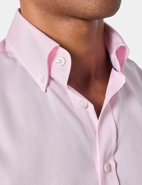 Non-Iron Pink Pin Point Oxford Shirt - Button Down Collar - Classic Fit-preview