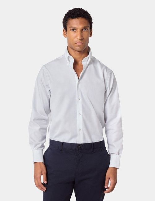 Non-Iron White Pin Point Oxford Shirt - Button Down Collar - Classic Fit