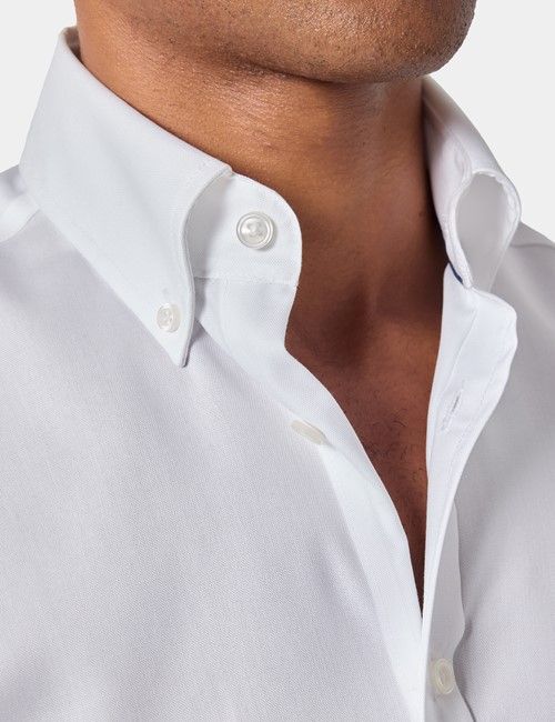 Non-Iron White Pin Point Oxford Shirt - Button Down Collar - Classic Fit-preview