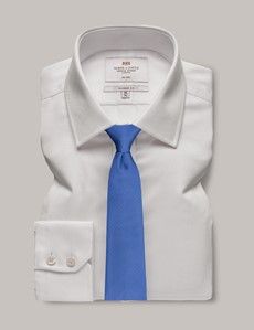 Classic Fit White Pique Non-Iron Shirt