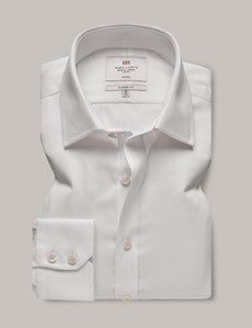 Classic Fit White Pique Non-Iron Shirt