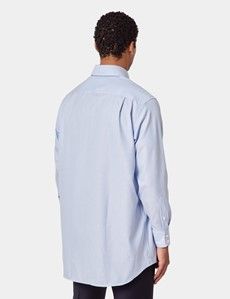 Classic Fit Blue & White Fine Stripe Pin Point Non-Iron Oxford Shirt