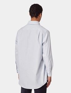 Classic Fit Navy & Blue Stripe Pin Point Non-Iron Oxford Shirt