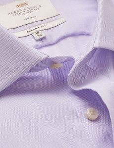 Non Iron Lilac & White Classic Shirt