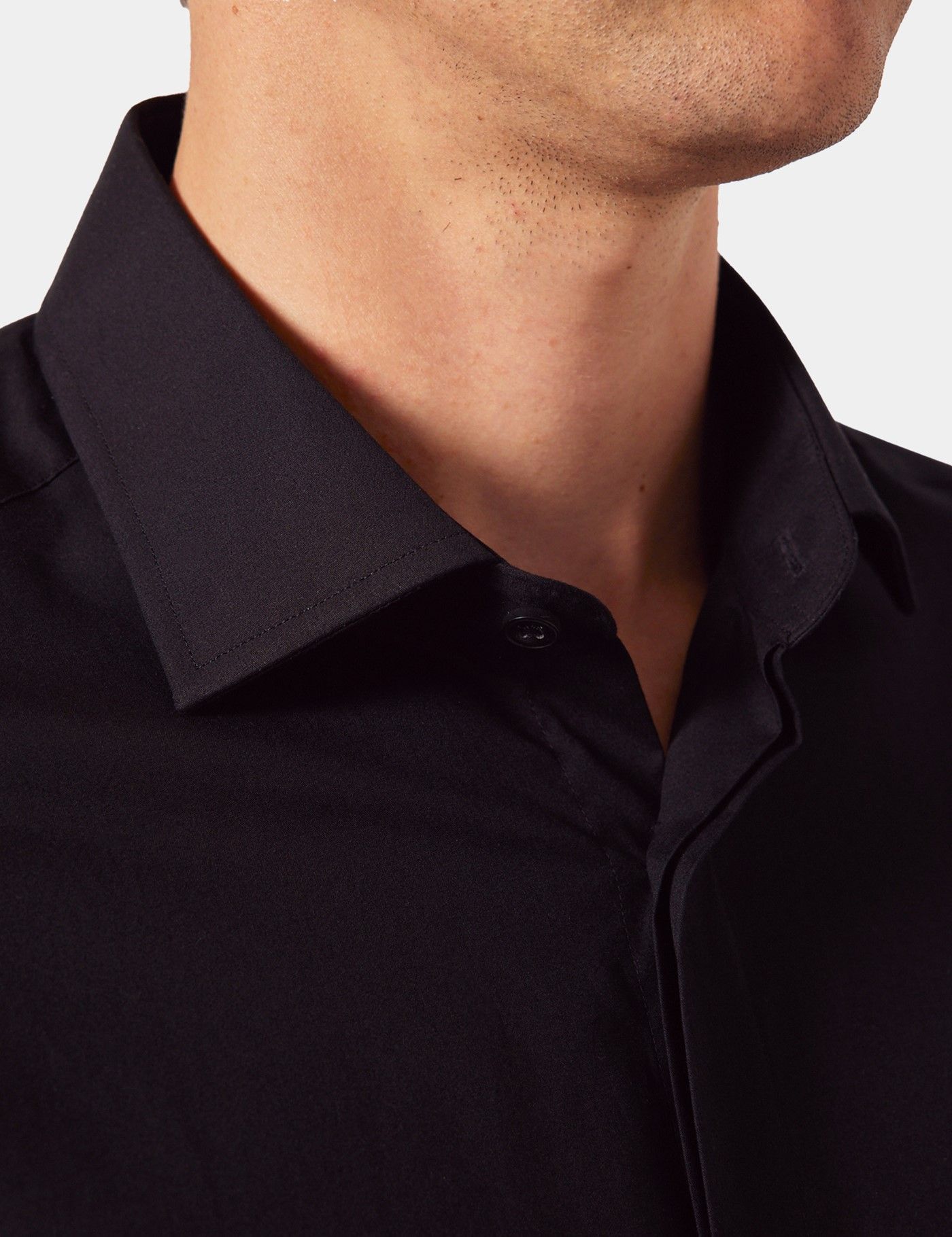 Classic Fit Black Poplin Shirt-preview