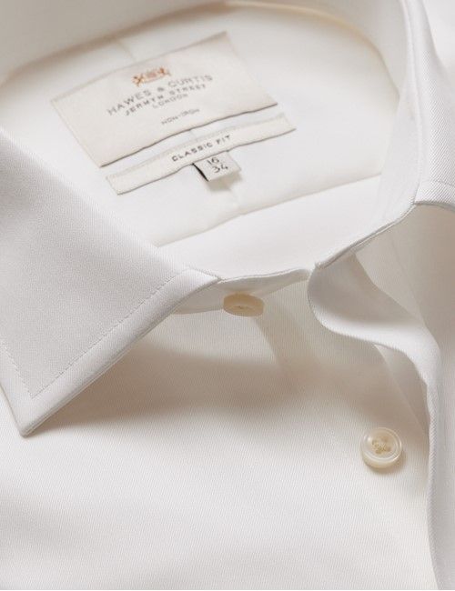 Non-Iron Cream Twill Classic Shirt - Double Cuff