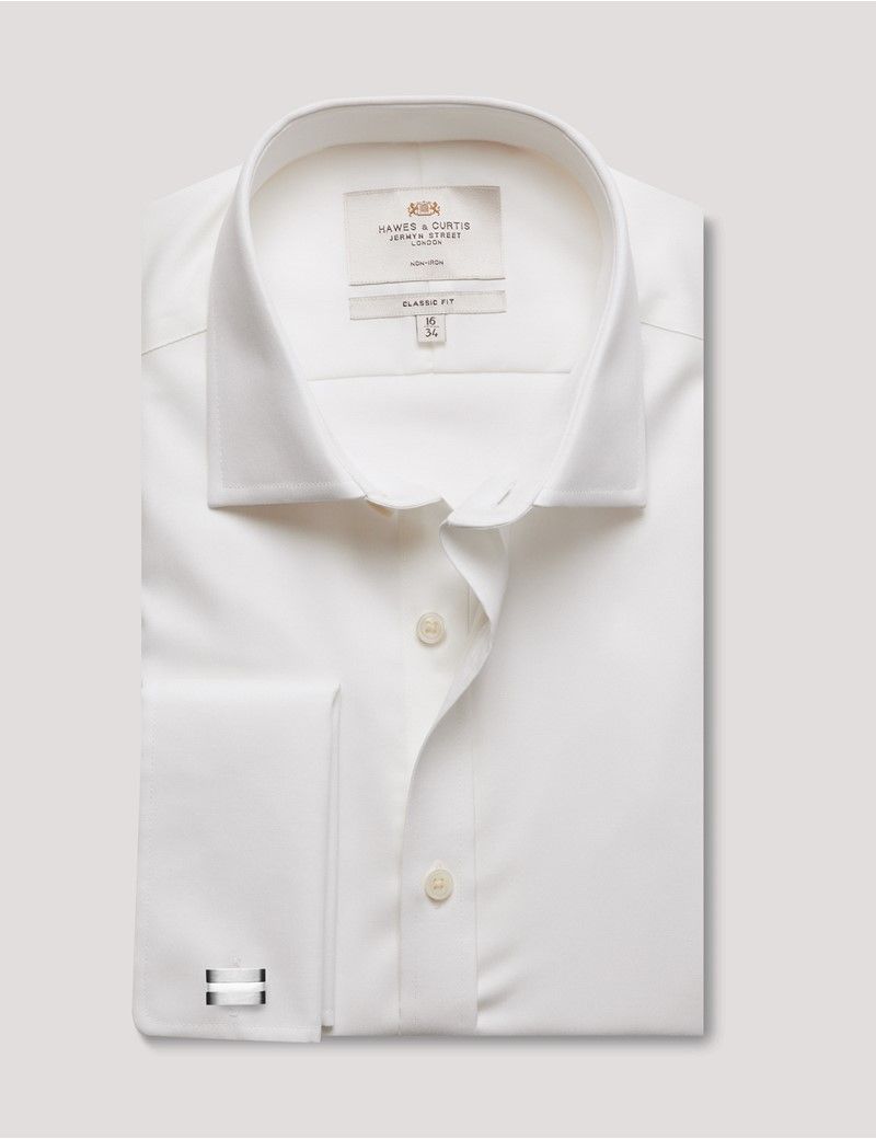 Classic Fit Cream Twill Non-Iron Shirt-preview