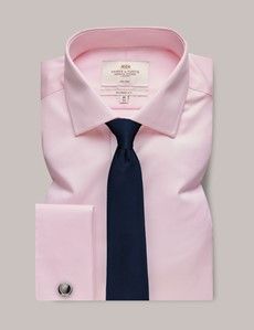Classic Fit Pink Twill Non-Iron Shirt