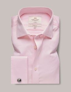Classic Fit Pink Twill Non-Iron Shirt