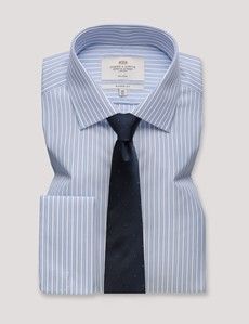 Classic Fit Blue & White Multi Stripe Non-Iron Shirt
