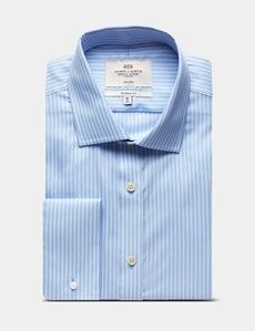 Classic Fit Blue & White Stripe Non-Iron Shirt