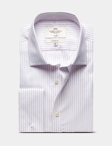 Classic Fit Lilac & White Stripe Non-Iron Shirt