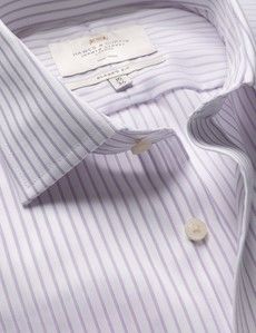 Classic Fit Lilac & White Stripe Non-Iron Shirt