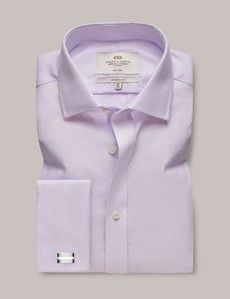 Classic Fit Lilac Textured Weave Non-Iron Shirt
