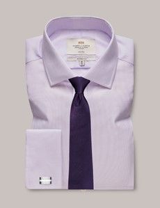 Classic Fit Lilac Textured Weave Non-Iron Shirt