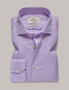 Classic Fit Lilac & White Dogtooth Non-Iron Shirt