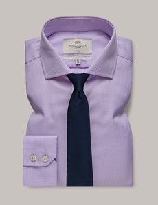 Classic Fit Lilac & White Dogtooth Non-Iron Shirt