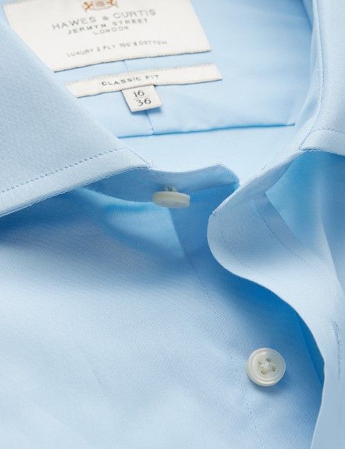 Blue Poplin Classic Shirt - Windsor Collar