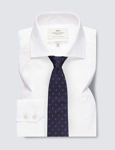 White Herringbone Classic Shirt - Windsor Collar-preview2