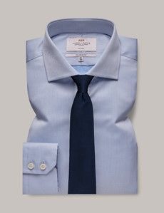 Classic Fit Blue Twill Non-Iron Shirt